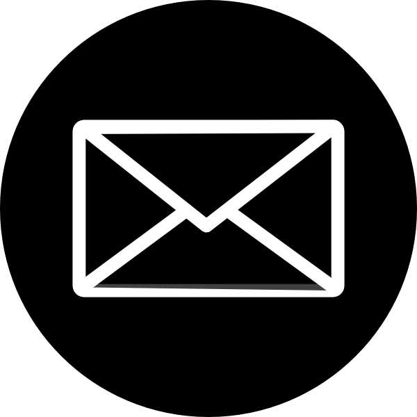 600x600 Email Icon Black Circle Envelope Transparent Png