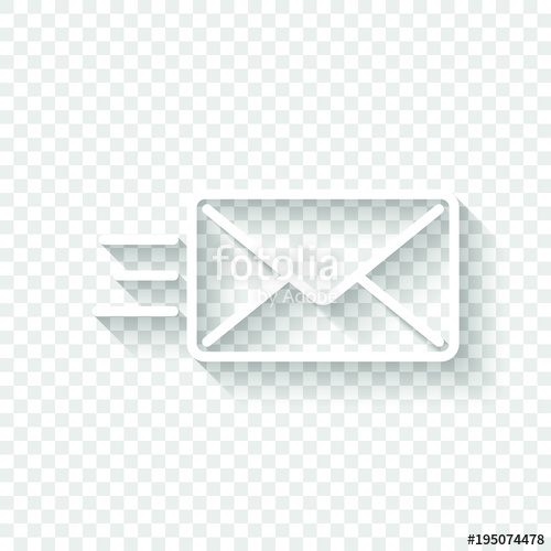500x500 Send Mail Icon Sms Line White Icon With Shadow On Transparent