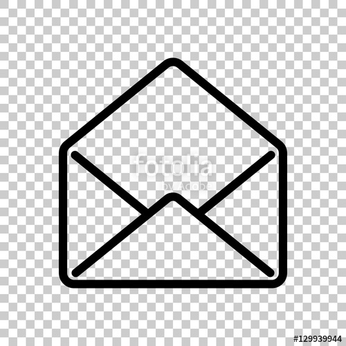 500x500 Mail Open Icon Black Icon On Transparent Background Stock Image