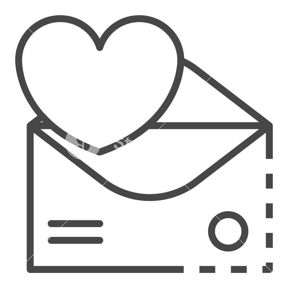 1000x1000 Email Heart Inbox Icon Outline Email Heart Inbox Vector Icon