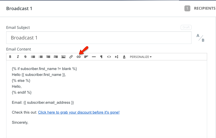 875x560 How To Add An Email Link To Your Convertkit Email