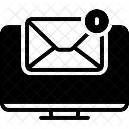 256x256 Email Symbol On Monitor Screen Icon Of Glyph Style
