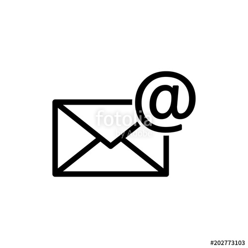 500x500 Outline Email Icon Line Mail Symbol For Website Design Stock