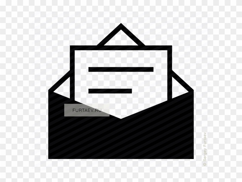 840x633 Vector Icon Of Opened Envelope With Text