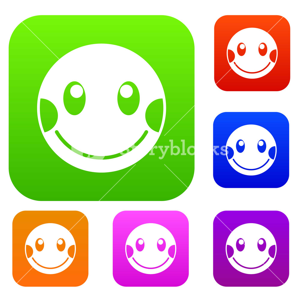 Embarrassed Emotset Icon In Different Colors Isolated Vector 1000x1000 Embarrassed Emotset Icon In Different Colors Isolated Vector