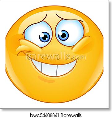 Embarrassed Insecure Emoticon, Art Print Barewalls Posters 362x382 Embarrassed Insecure Emoticon, Art Print Barewalls Posters