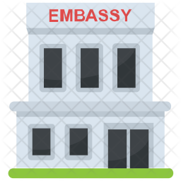 256x256 Embassy Icon Of Flat Style