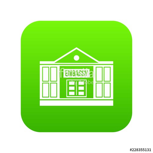 500x500 Embassy Icon Digital Green For Any Design Isolated On White Vector