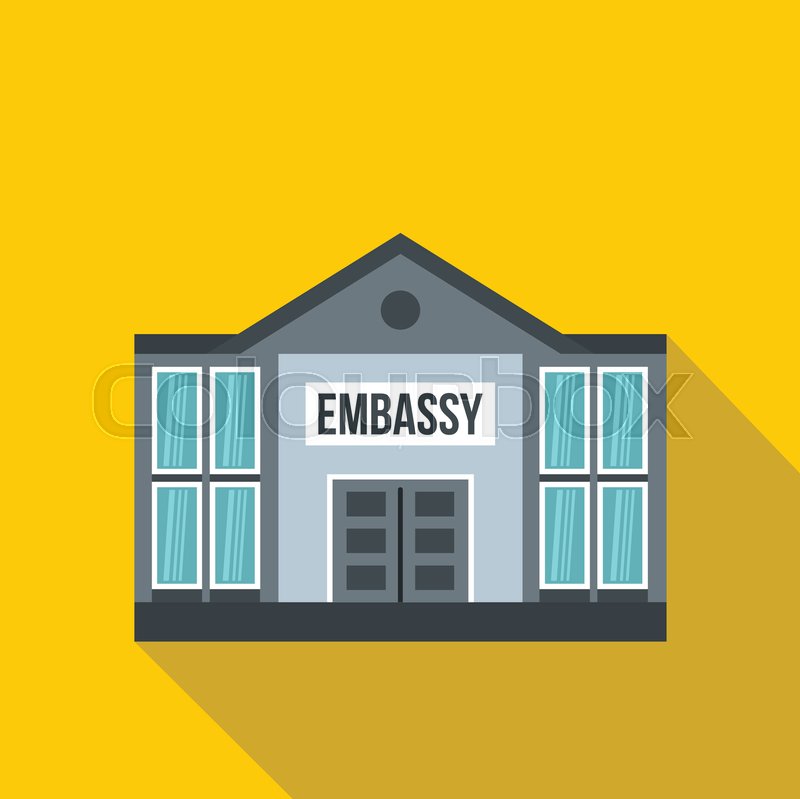 800x799 Embassy Icon Flat Illustration Of Stock Vector Colourbox