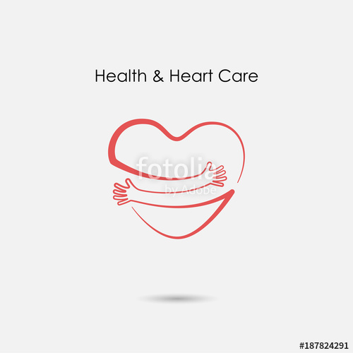 500x500 Red Heart Shape With Hand Embrace Hug Yourself Logo Love Yourself