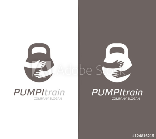 500x445 Vector Weight And Hands Logo Combination Dumbbell And Embrace