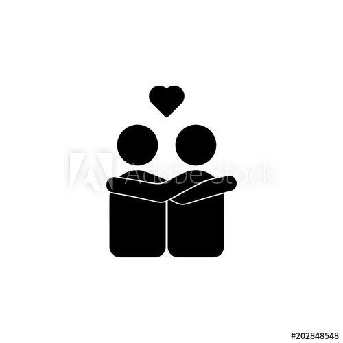 500x500 Lovers Embrace Icon Element Of Couples In Love Illustration