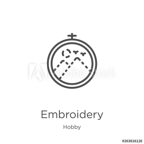 500x500 Embroidery Icon Vector From Hobby Collection Thin Line Embroidery
