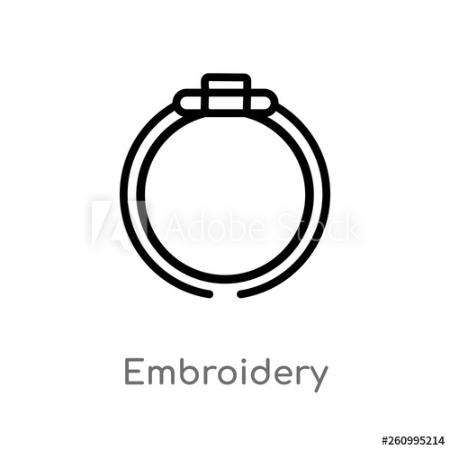 500x500 Outline Embroidery Vector Icon Isolated Black Simple Line Element
