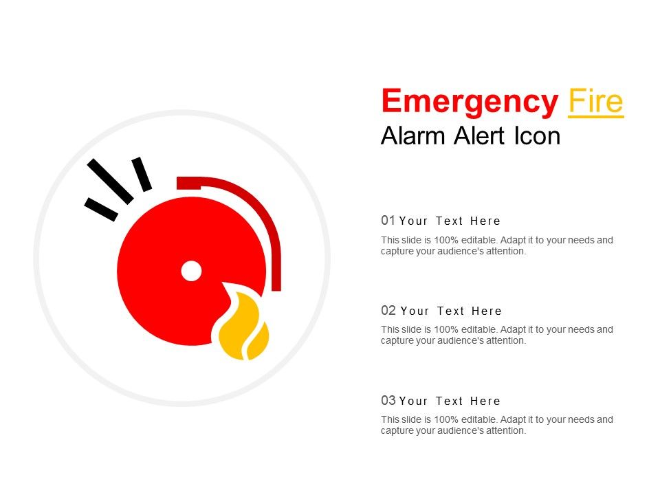 960x720 Emergency Fire Alarm Alert Icon Powerpoint Presentation Sample