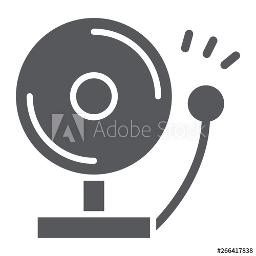 500x500 Fire Alarm Glyph Icon, Warning And Emergency, Alert Sign, Vector