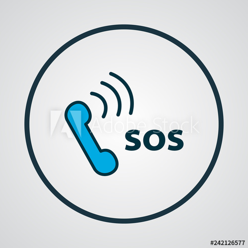 500x500 Emergency Contact Icon Colored Line Symbol Premium Quality