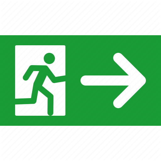 512x512 Arrow, Emergency, Exit, Green, Out, Right, Sign Icon