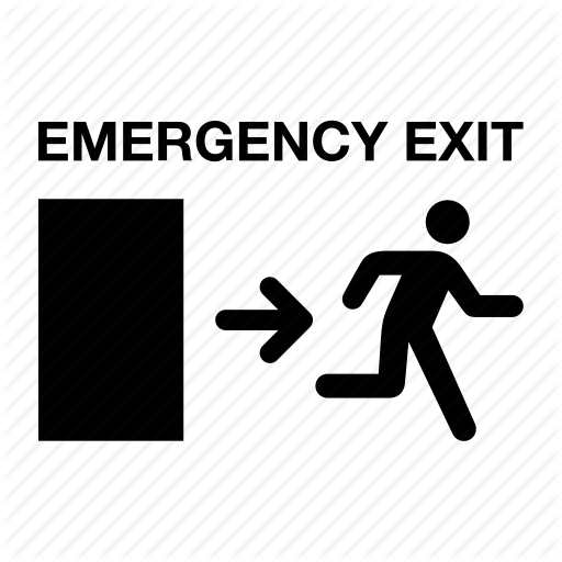 512x512 Door, Emergency, Evacuation Plan, Exit, Museum, Sign Icon