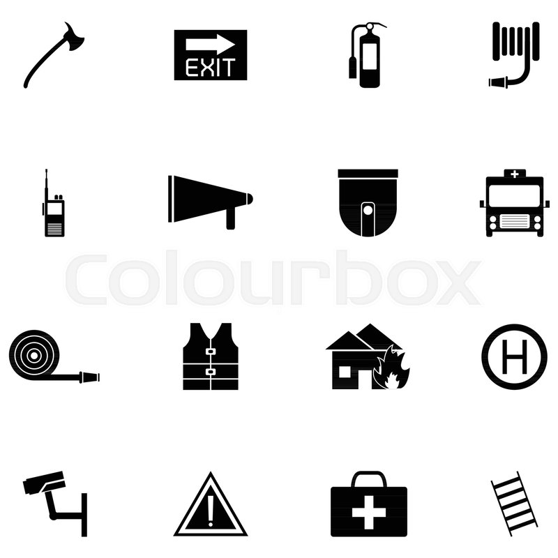 800x800 Emergency Icon Set Stock Vector Colourbox