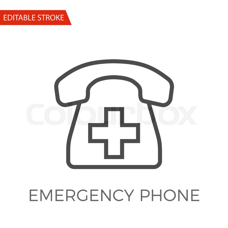 800x800 Emergency Phone Thin Line Vector Icon Stock Vector Colourbox