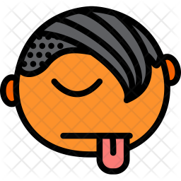 256x256 Emo Icon Of Colored Outline Style