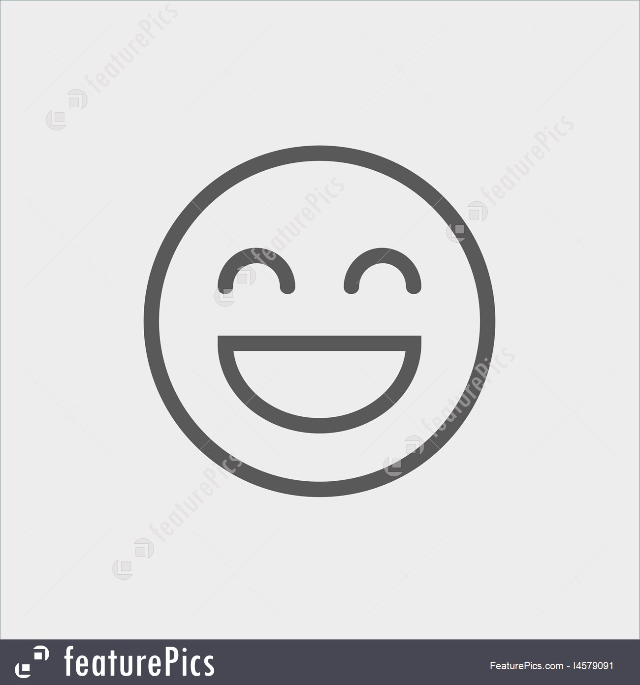 1300x1392 Illustration Of Cheerful Emoji Thin Line Icon