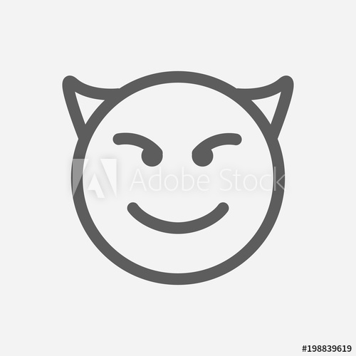 500x500 Devil Emoji Icon Line Symbol Isolated Vector Illustration Of Evil