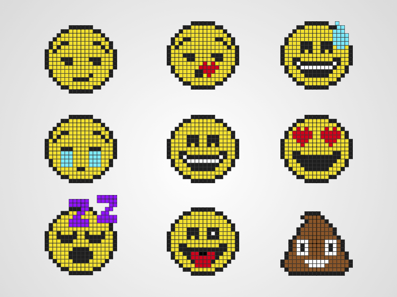 800x600 Pixel Emoji Set Sketch Freebie