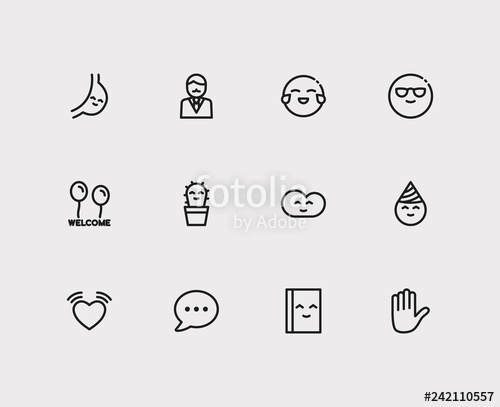 500x407 Emoji Icons Set Of Cute Read, Face Laugh And Business Cartoon