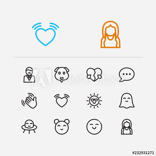 500x500 Emoji Icons Set Of Dog Emoji, Alien Mascot And Emoji Love Vector