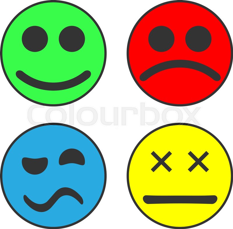 800x787 Four Colorful Emoji Icon Set Stock Vector Colourbox