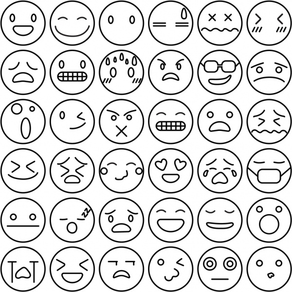 600x600 Free Emoji Icons Set With White Background Free Vector