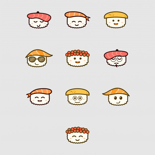 626x626 Sashimi Faces Emoji Icon Set Vector Premium Download