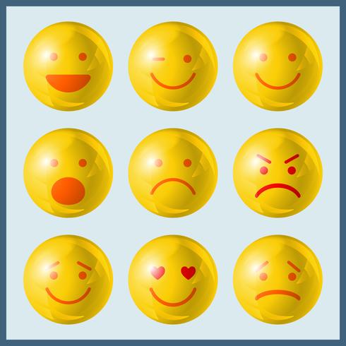 490x490 Set Emoji Icons Vector