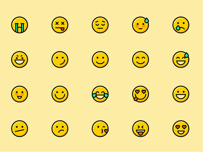 800x600 Smiley Icons Emoticons Emoji Sketch Freebie