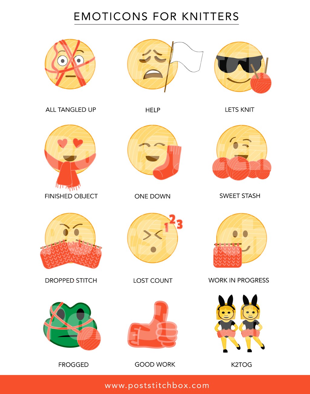 Needed Now Emoticons For Knitters Poststitch 1024x1303 Needed Now Emoticons For Knitters Poststitch
