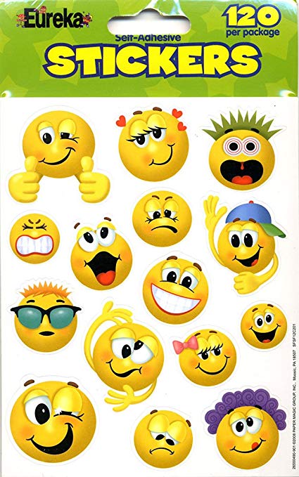 425x679 Eureka Emoticons Stickers, Per Pack Office Products