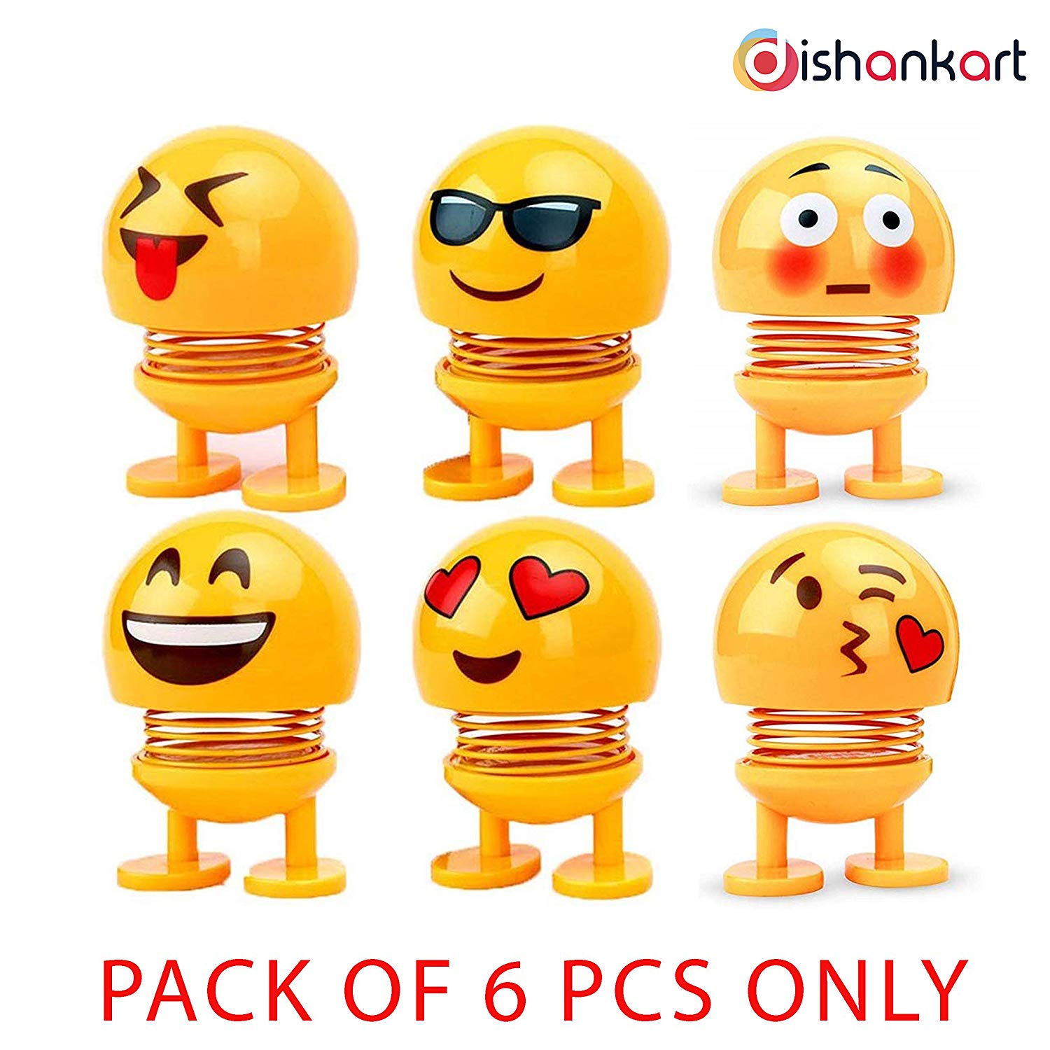 1500x1500 Buy Dishankart Smiley Spring Doll, Cute Emoji Bobble Head Dolls