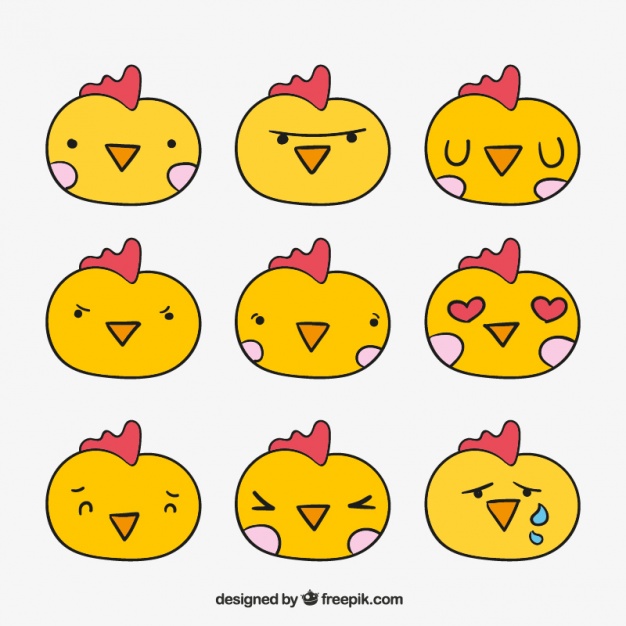 626x626 Chick Emoticon Pack Stock Images