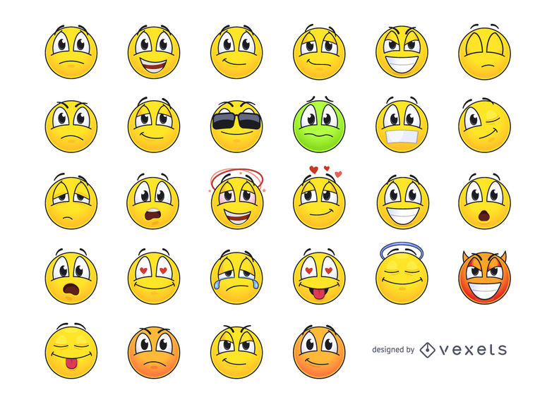 792x570 Funky Yellow Emoticon Smiley Pack