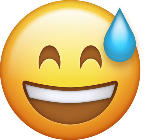 480x461 Sweat With Smile Emoji