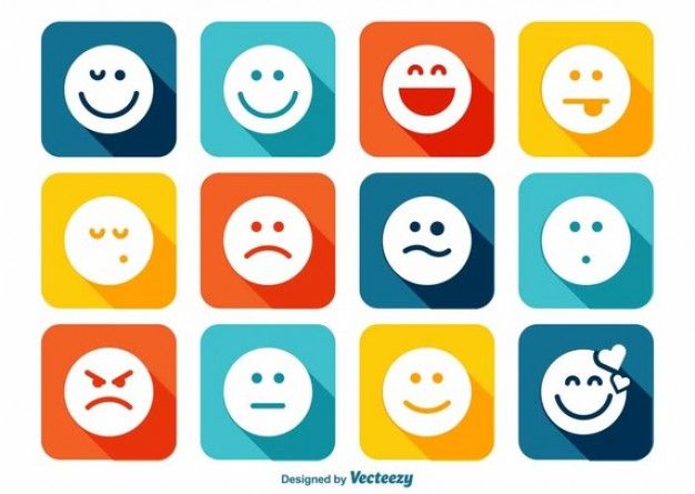 626x445 Flat And Round Vector Emotion Icons Vector Free Download Icon