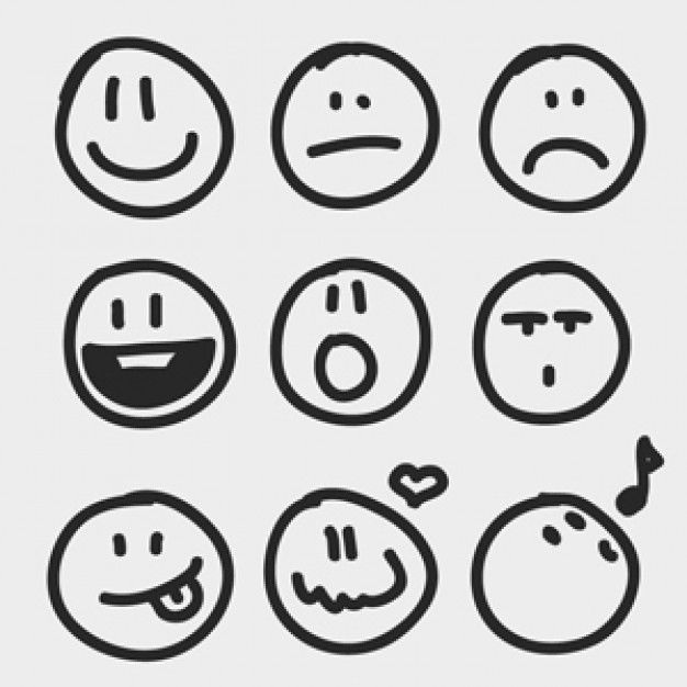 626x626 Sketchy Emotion Icons Background Vector Set Adg Icon Set Free