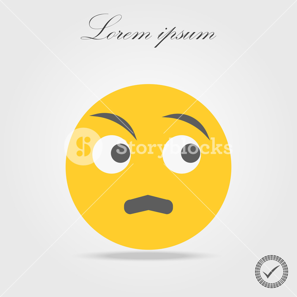 1000x1000 Yellow Cartoon Face Sad Negative People Emotion Icon Vector