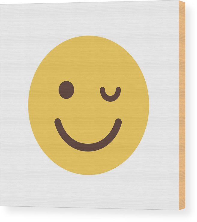 656x740 Yellow Smiling Cartoon Face Winking Emoji People Emotion Icon Wood