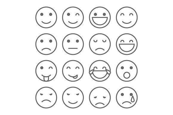 580x386 Emoji Faces Simple Icons Emotion Icons