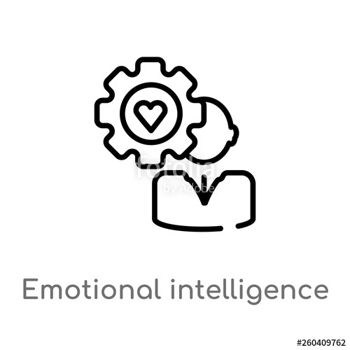 500x500 Outline Emotional Intelligence Vector Icon Isolated Black Simple