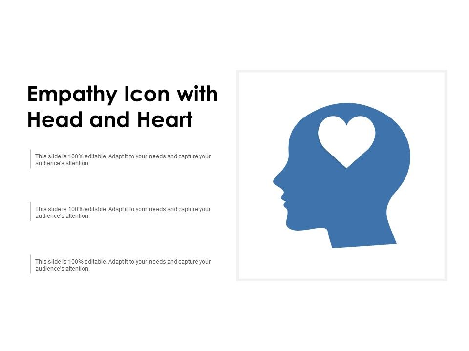 960x720 Empathy Icon With Head And Heart Presentation Powerpoint