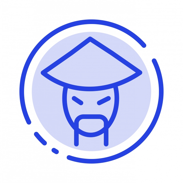 640x640 Emperor China Monk Chinese Blue Dotted Line Line Icon, Ancient